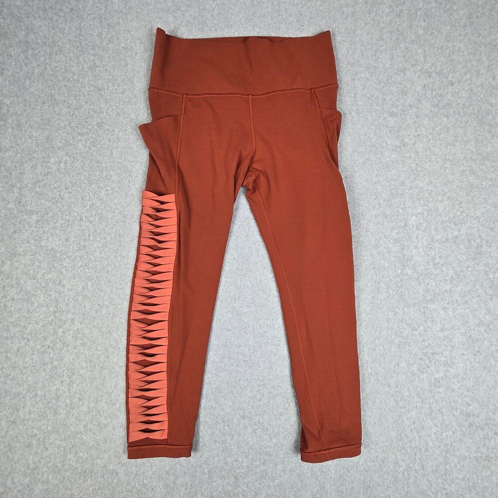 Athleta Large Salutation 7/8 Tight in Powervita Athletic Leggings Rust Color